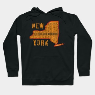 Polynesian Style New York State Map and Spellout Hoodie